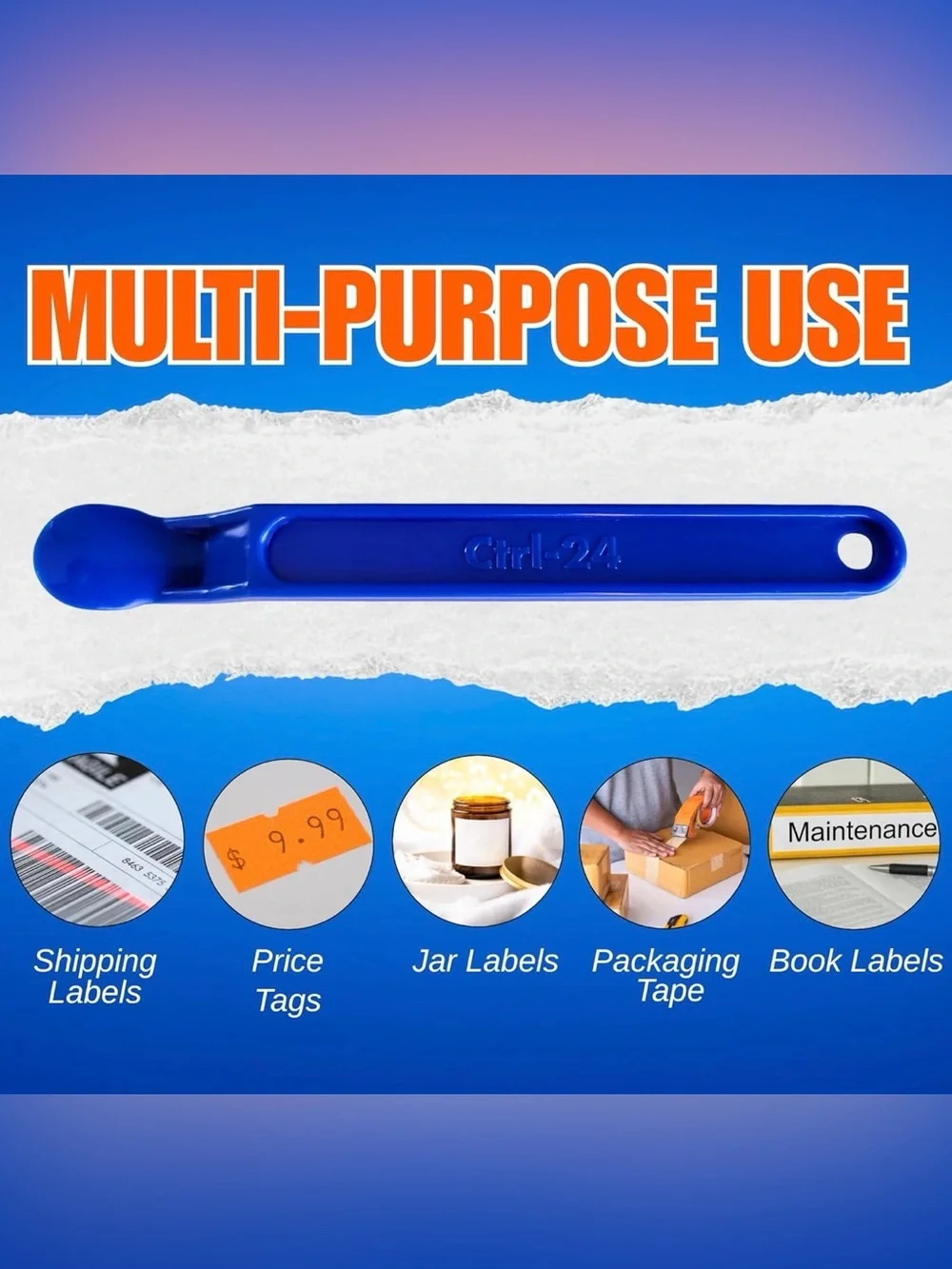 Box Opener, Sticker, & Label Remover Tools - for Packages, Plastic, Glass Set 3